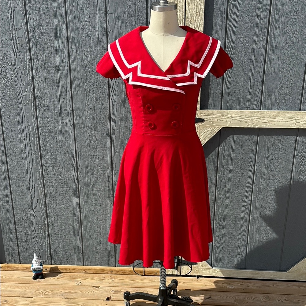 Red Nautical-Inspired Dress